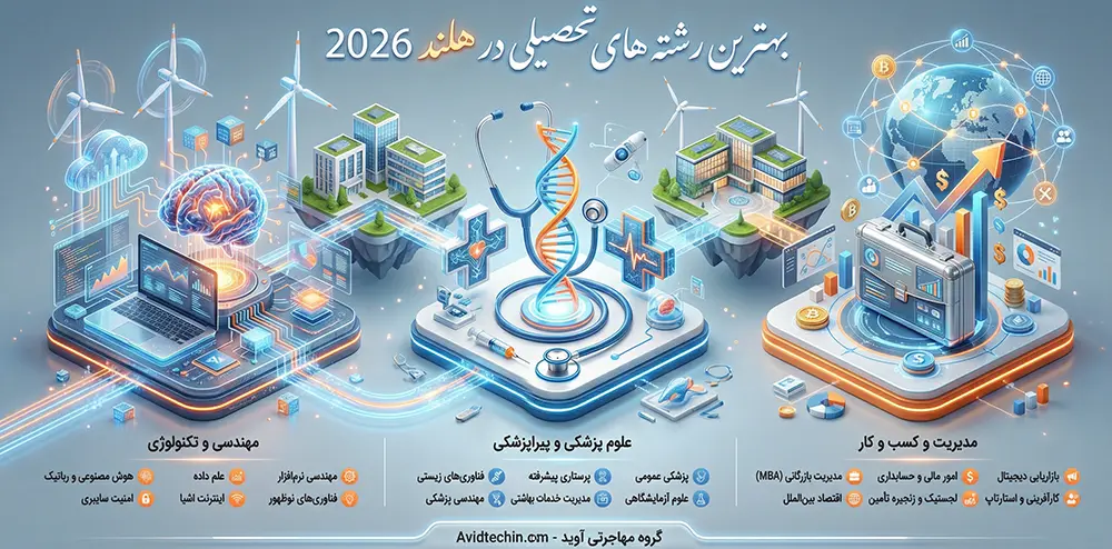 بهترین رشته های تحصیلی در هلند 2026 🇳🇱